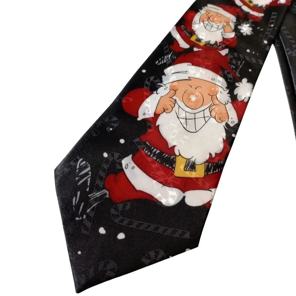 Yule Tie Greetings Hallmark Mens Santa Claus Christmas Tie Polyester Novelty